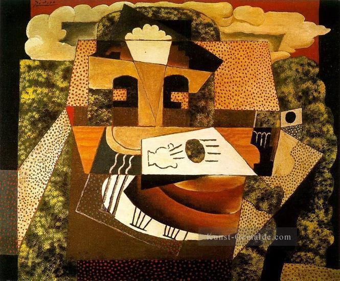 Stillleben dans un paysage Compotier 1915 kubist Pablo Picasso Ölgemälde